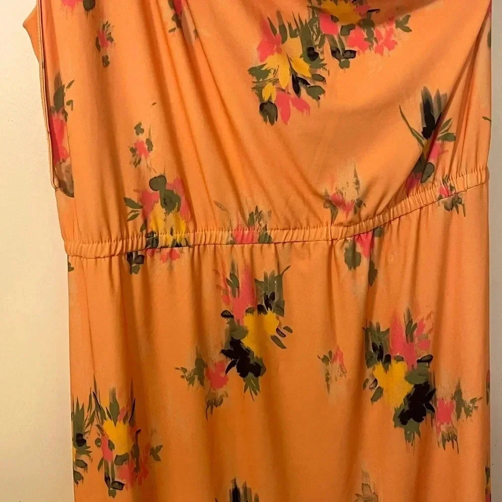 Steve Madden Matte Jersey Floral flattering one shoulder midi dress. Size XL - Picture 11 of 17
